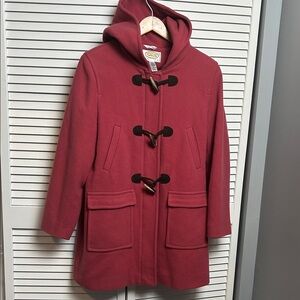 Talbots vintage wool blend Hooded Toggle Pea Coat in Rose size vintage 14